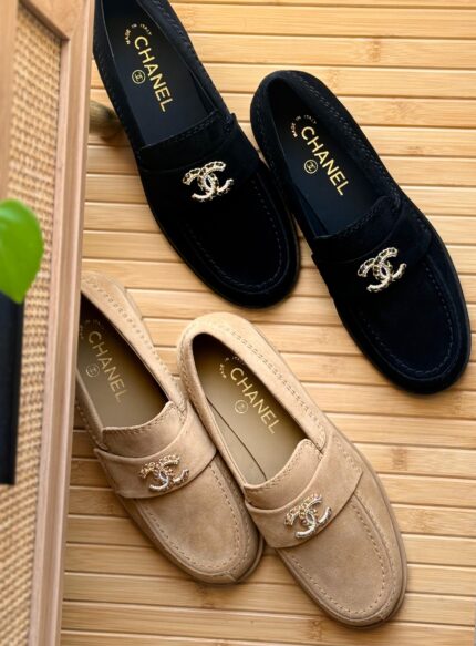 Chanel Suede CC Loafers