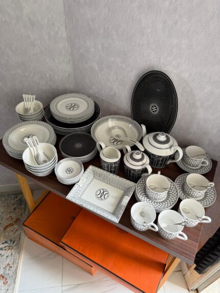 Hermes H Deco Porcelain Dinner & Tea Set