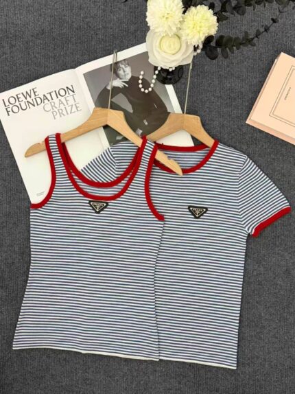 Prada Striped Knit&Sleeveless Tank