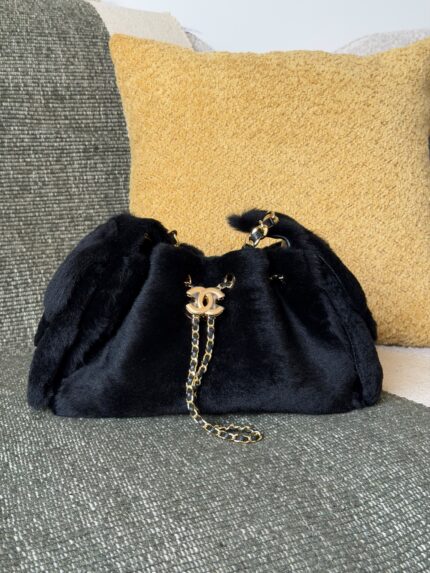 Chanel Shearling Bucket Bag