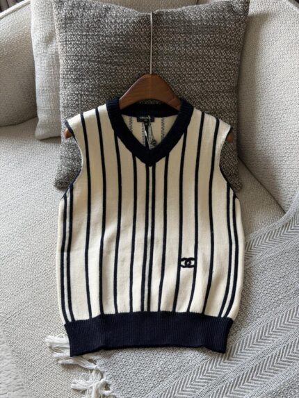 Chanel Striped Knit Vest