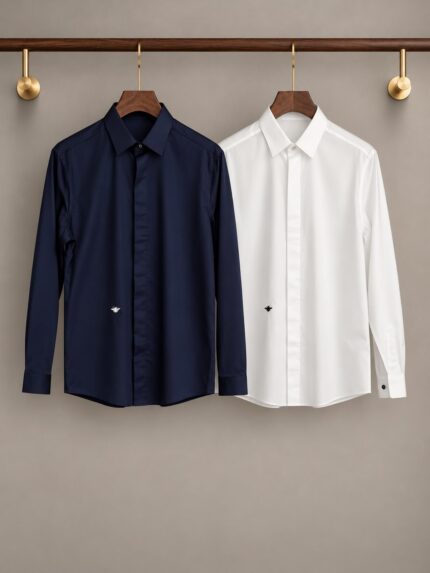 Christian Dior Signature Bee Embroidered Dress Shirts