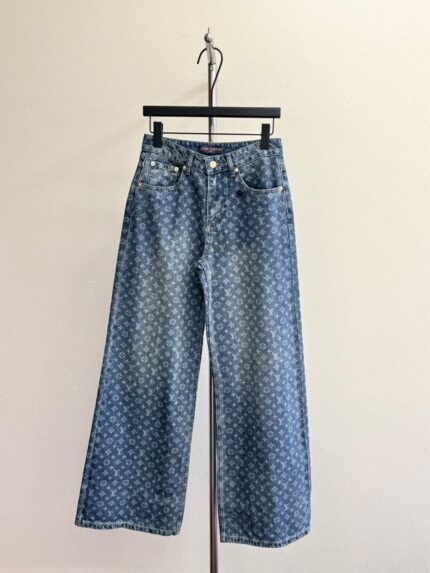 Louis Vuitton Monogram Wide-Leg Denim Pants