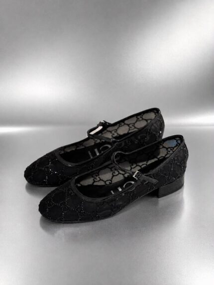 Gucci Crystal GG Embellished Mary Jane Flats