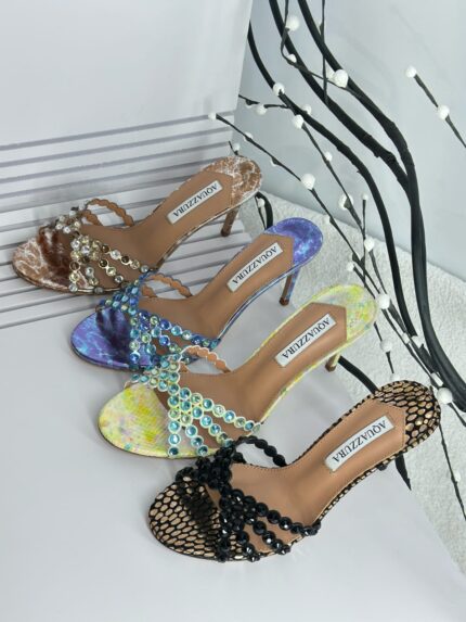 Aquazzura Tequila Crystal Plexi Sandals
