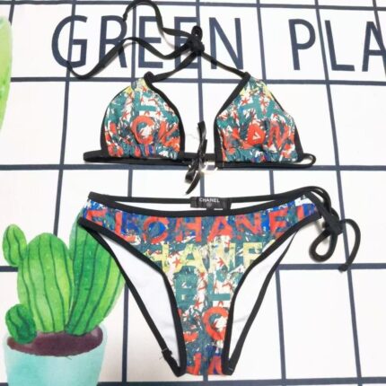 Chanel Tropical Graffiti Bikini Set