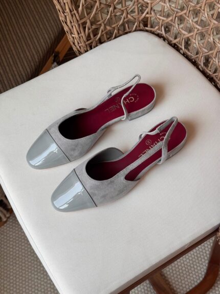 Chanel Cap Toe Slingback Flats