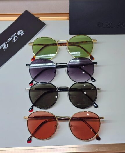 Loro Piana Titanium Round Sunglasses