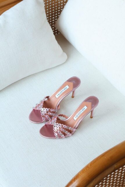 Aquazzura Tequila Crystal-Embellished Mule Sandal