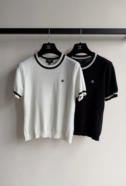 Chanel Short-Sleeve Knit T-Shirts