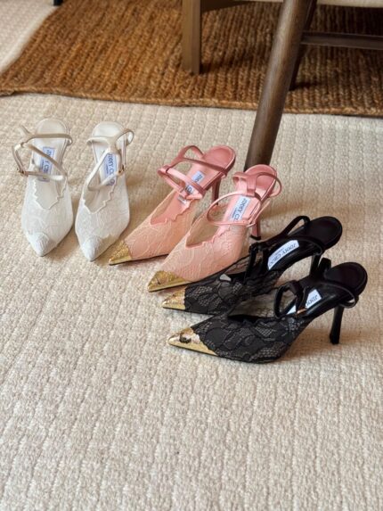 Jimmy Choo Lace Pointed Mules