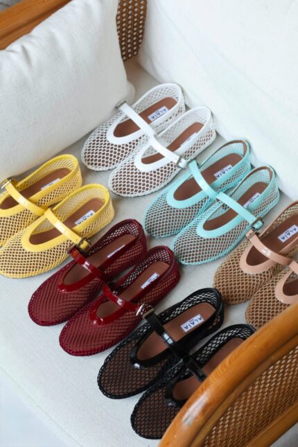 Alaia Fishnet Mesh Ballet Flats