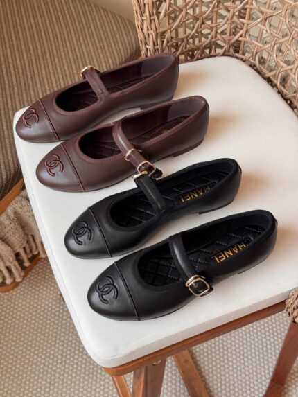 Chanel CC Cap-Toe Mary Jane Ballet Flats