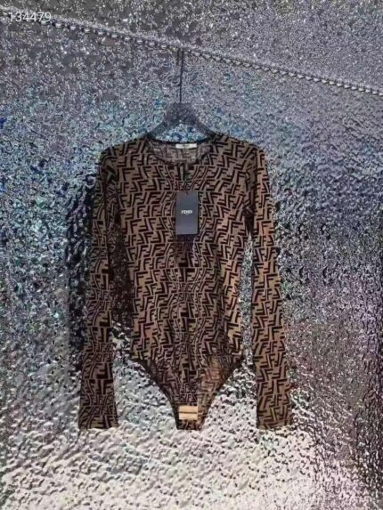 Fendi Zucca Monogram Mesh Bodysuit