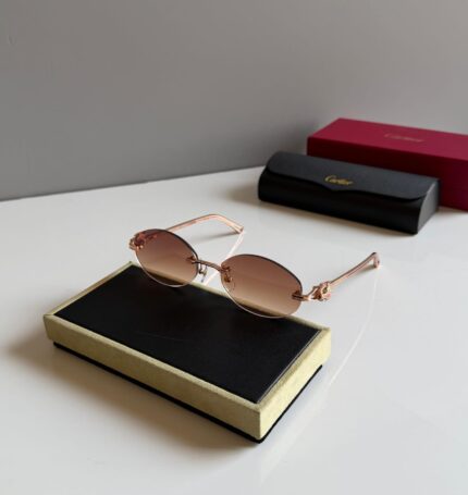 Cartier Panthère De Cartier Oval Rimless Sunglasses