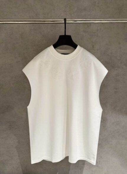 Chrome Hearts Floral Embroidered Sleeveless T-Shirt