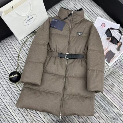 Prada Belted Puffer Coats