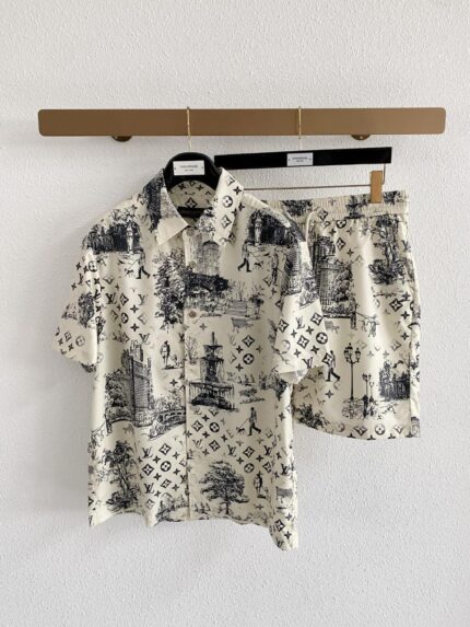 Louis Vuitton Dog Walkers Toile Print Silk Sets