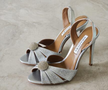 Aquazzura Galactic 105 Crystal Embellished Slingback Sandal