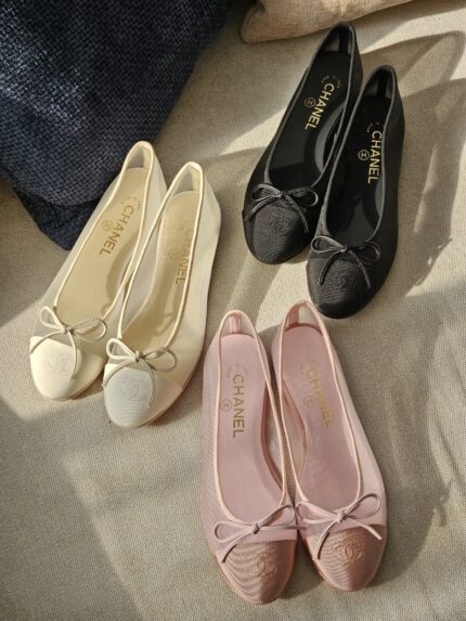Chanel Mesh and Grosgrain Ballet Flats