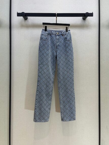 Chanel Diamond Quilted CC Denim Jeans