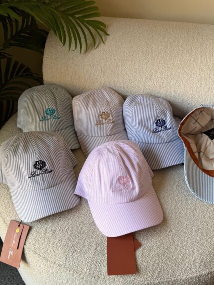 Loro Piana Herringbone Baseball Caps