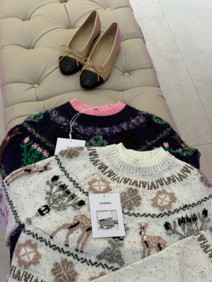 Chanel Fair Isle Deer Knit Sweaters