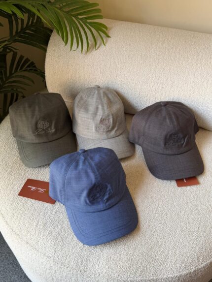 Loro Piana Embroidered Logo Baseball Caps