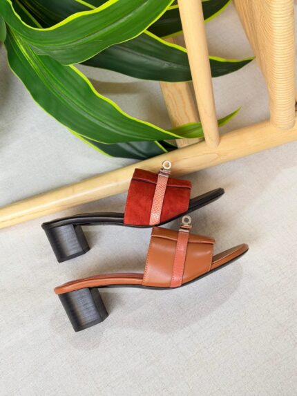 Hermes Candy 50 Heeled Mule Sandals