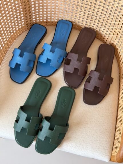 Hermes Oran Leather Slides
