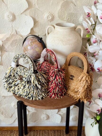 Chanel Raffia Fringe Top Handle Bags
