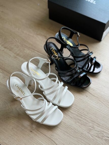 Chanel Strappy Block Heel Sandals