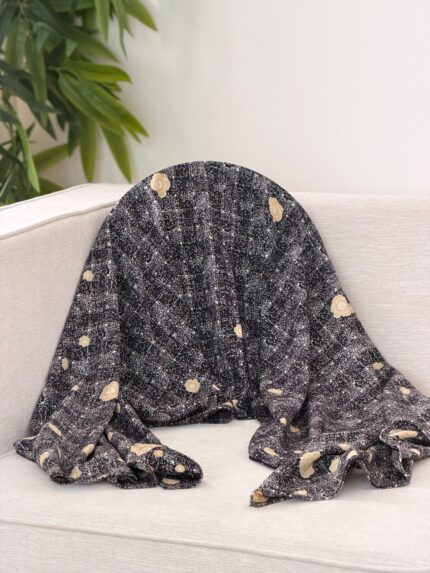 Chanel Camellia Tweed Print Shawl