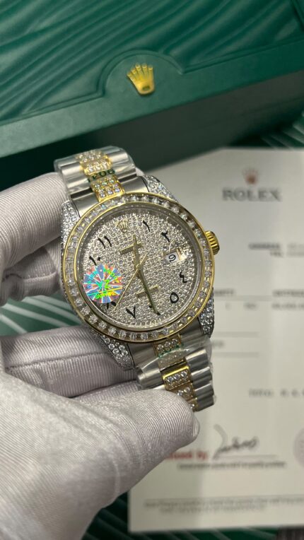 Rolex Oyster Perpetual Datejust Iced-Out Two-Tone Watches