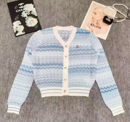 Chanel Cropped Chevron Knit Cardigans