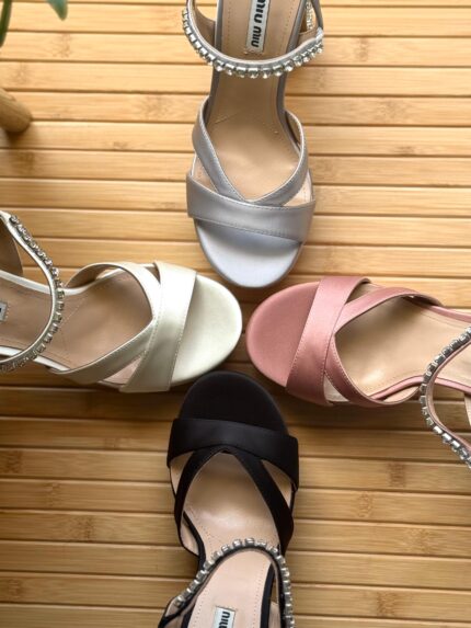 Miu Miu Crystal-Embellished Platform Sandals