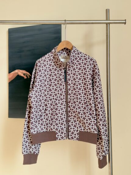 Hermes Chaine d'Ancre Pattern Zip-Up Jacket