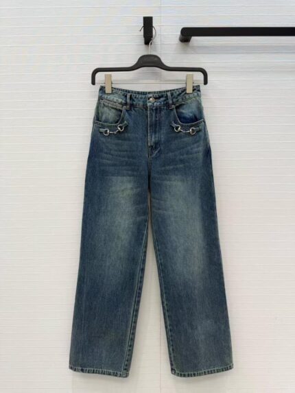 Gucci Horsebit Detail Wide-Leg Jeans