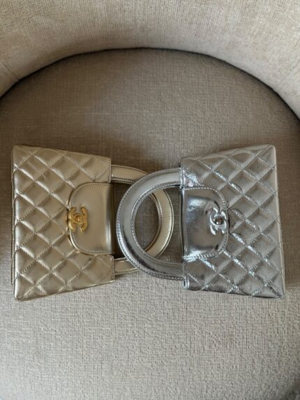 Chanel Metallic Quilted Top Handle Bags