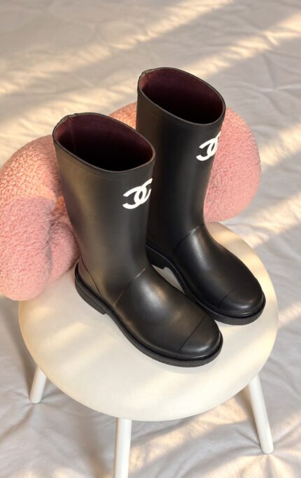 Chanel CC Logo Rain Boots