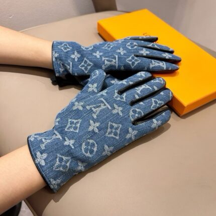 Louis Vuitton Monogram Denim Leather Gloves