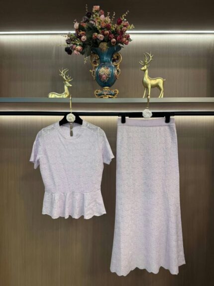 Self Portrait Guipure Lace Peplum Co-ord Sets