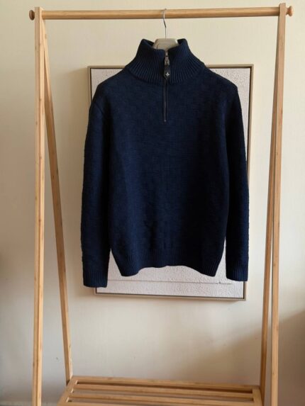 Louis Vuitton Damier Knit Quarter-Zip Sweater