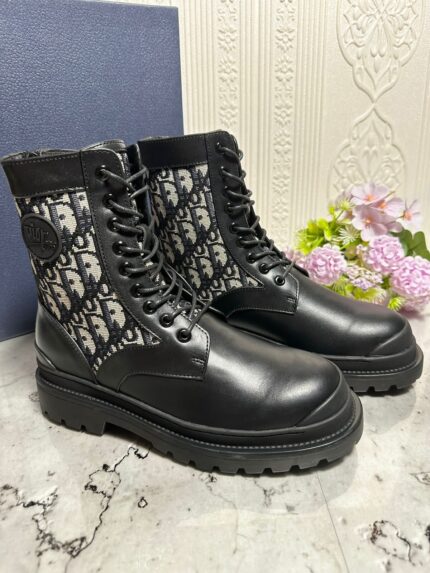 Christian Dior D-Major Oblique Ankle Combat Boots