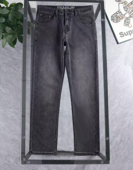 Prada Classic Straight-Leg Washed Denim Jeans