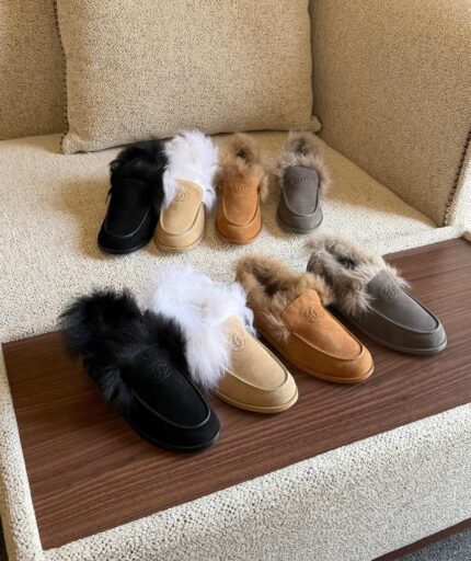 Chanel Shearling Loafer Mules