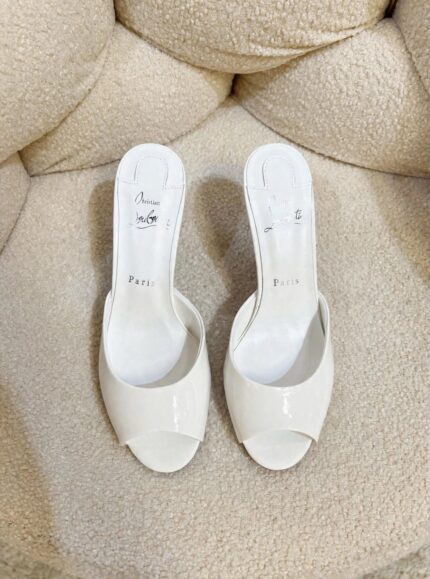 Christian Louboutin Me Dolly Peep-Toe Patent Leather Mules
