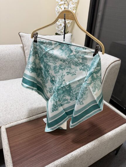 Christian Dior Toile de Jouy Sauvage Silk Square Scarfs