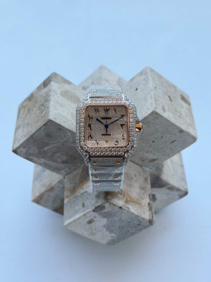 Cartier Santos Diamond Pave Watch