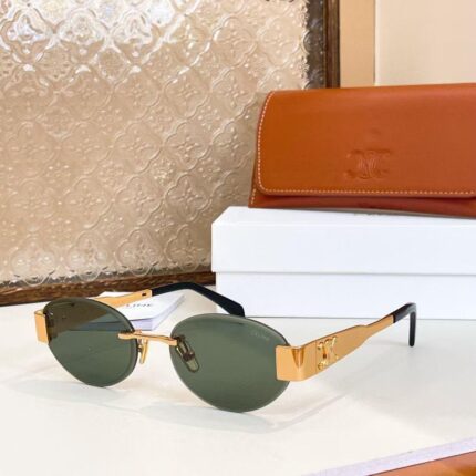 Celine Triomphe Metal Oval Sunglasses